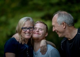 happy family with special needs son